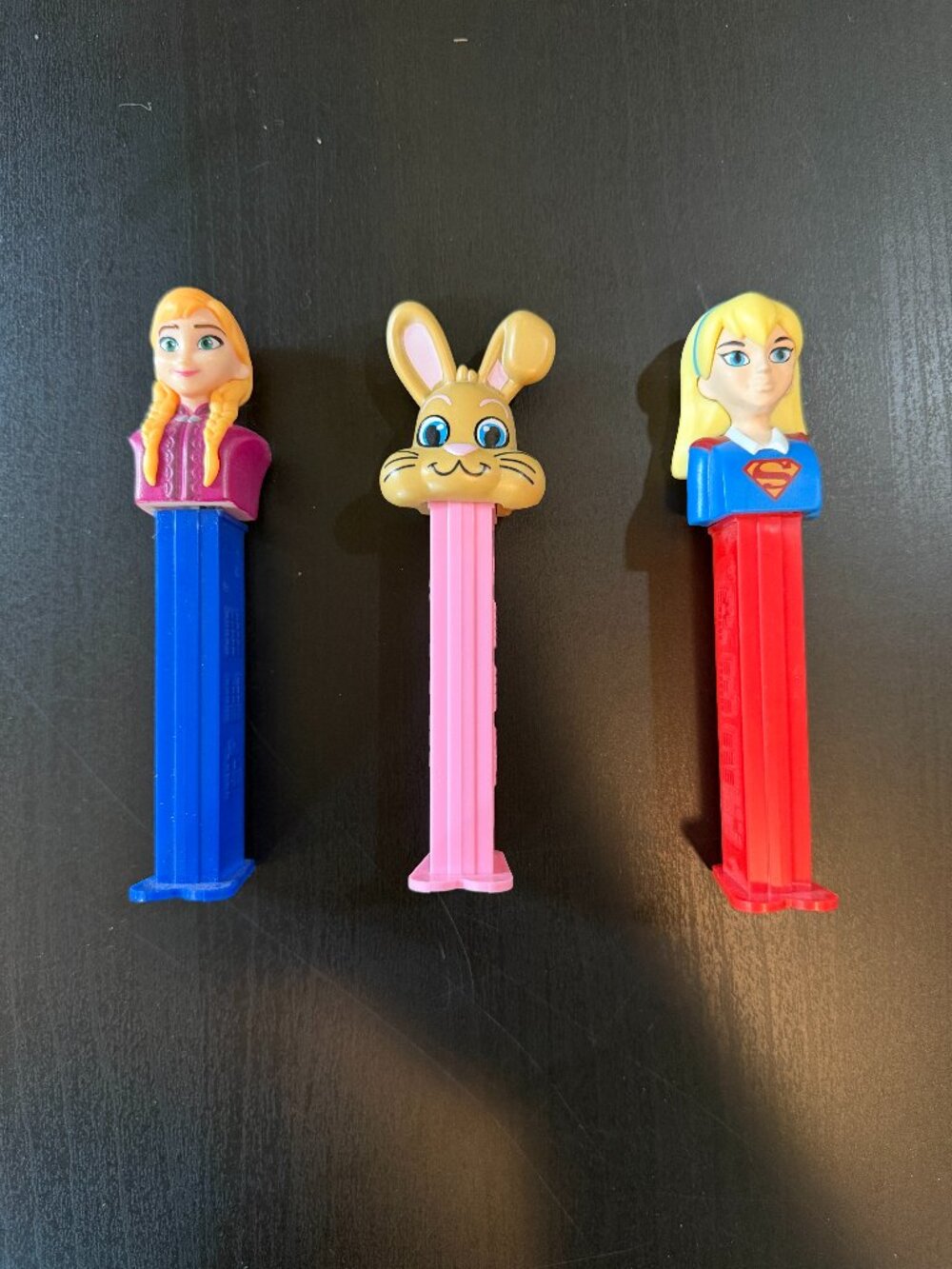 Pez Dispenser Set of 3 Disney Princess Anna Supergirl & Brown Bunny